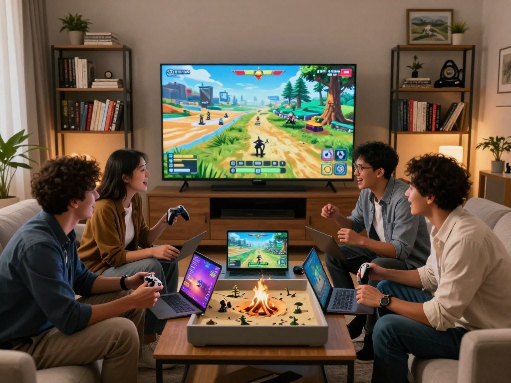 Three players comparing a sandbox, co-op adventure, and wilderness survival game Three players comparing a sandbox, co-op adventure, and wilderness survival game