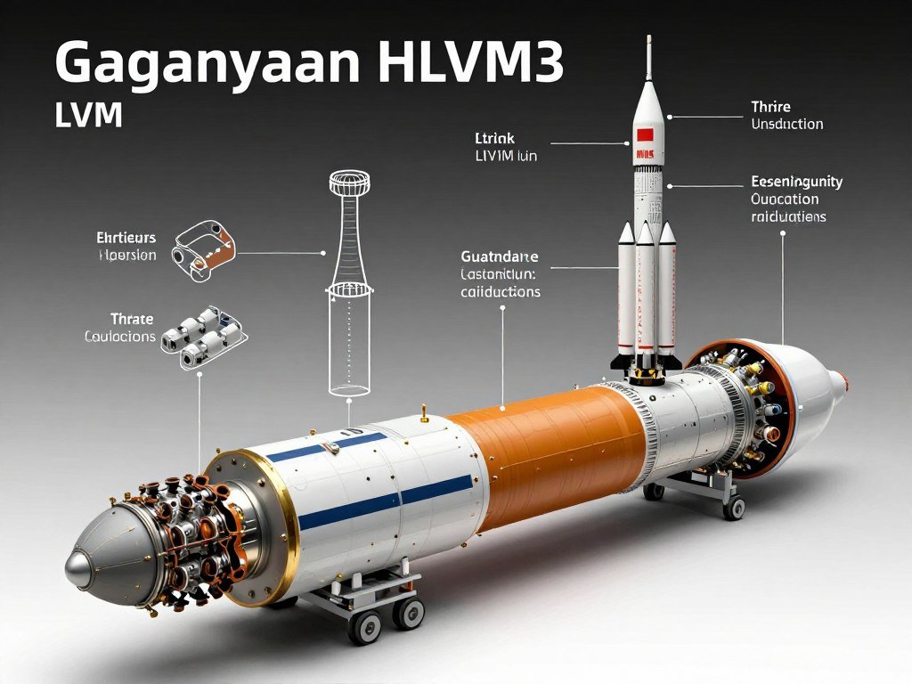 Three-stage Gaganyaan HLVM3 propulsion vehicle diagram Three-stage Gaganyaan HLVM3 propulsion vehicle diagram