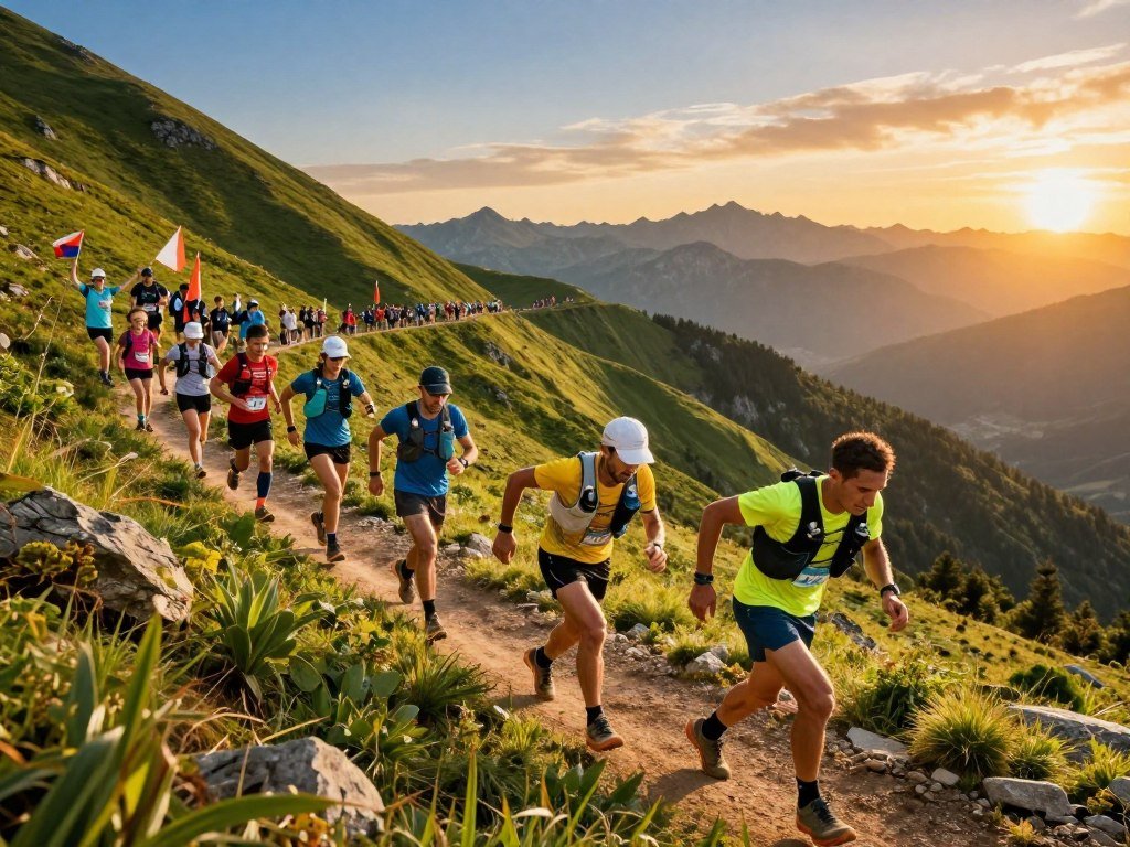 Trail race poster prompt with headline and scene details