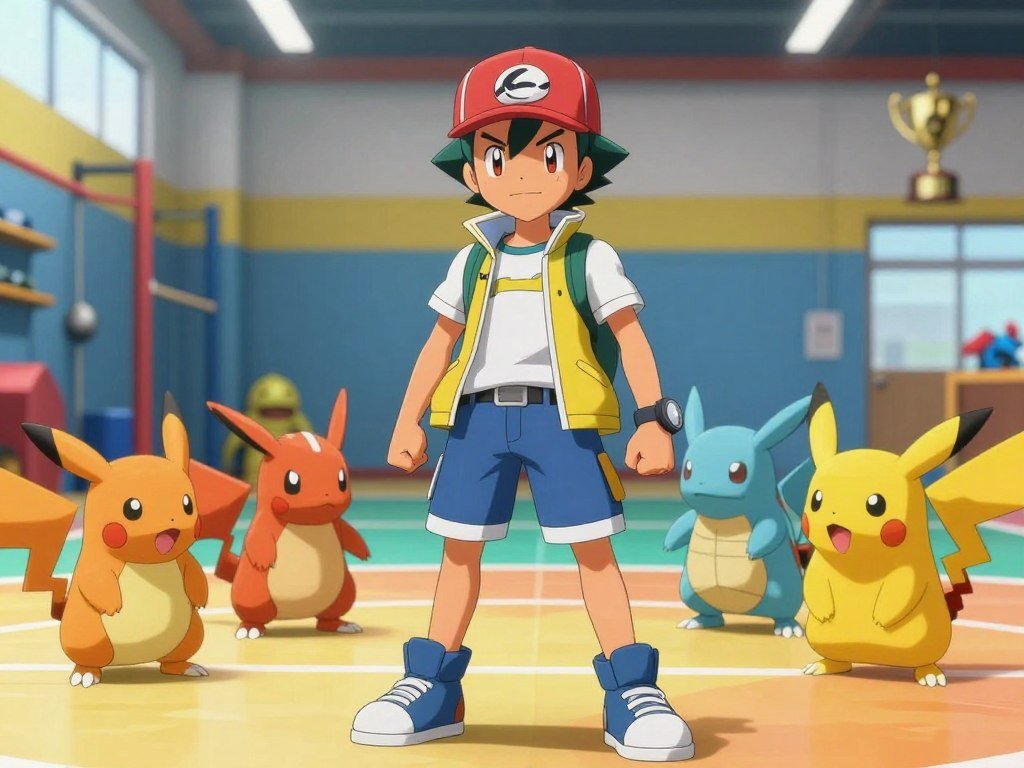 Trainer facing approachable Gym battles in a Pokémon game Trainer facing approachable Gym battles in a Pokémon game