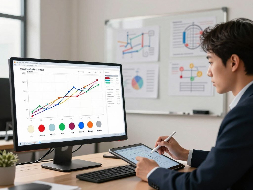 Training loop comparing model predictions with labeled input examples Training loop comparing model predictions with labeled input examples