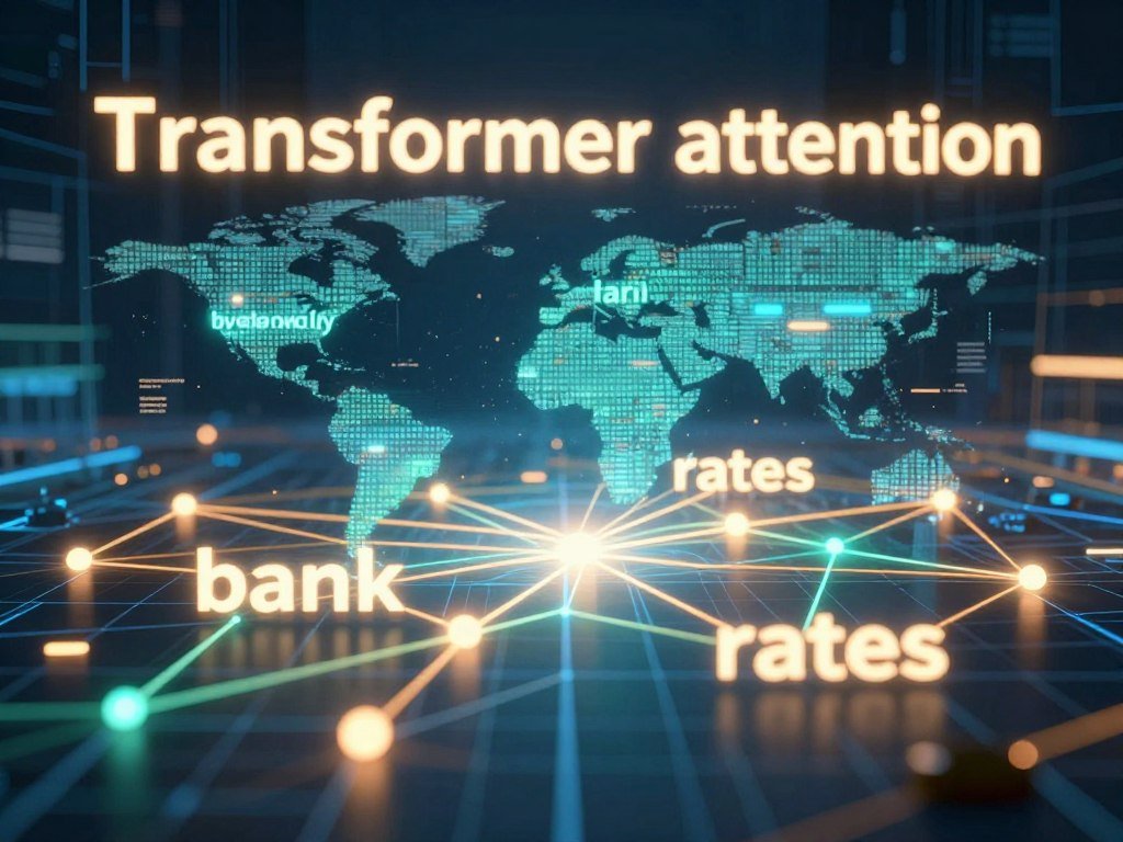 Transformer attention connects the word bank with nearby rates Transformer attention connects the word bank with nearby rates