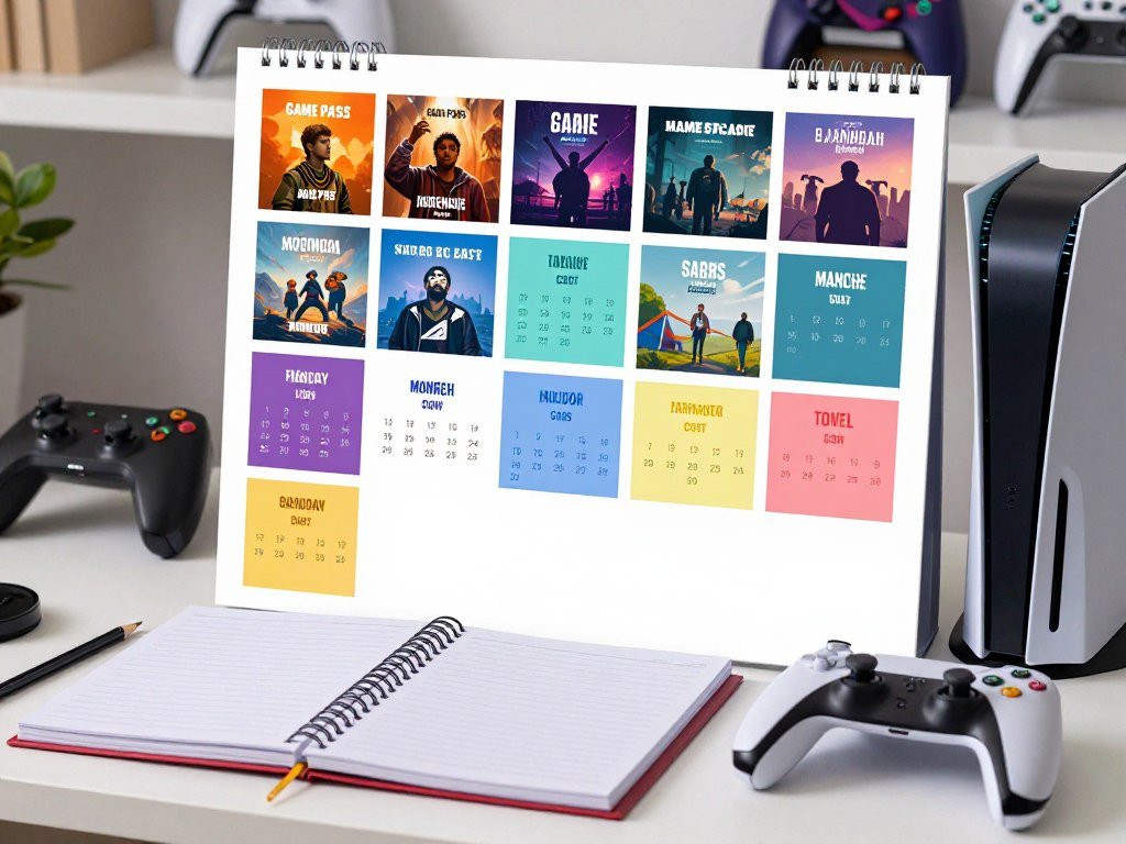 Twelve monthly Game Pass payments tracked on a calendar Twelve monthly Game Pass payments tracked on a calendar