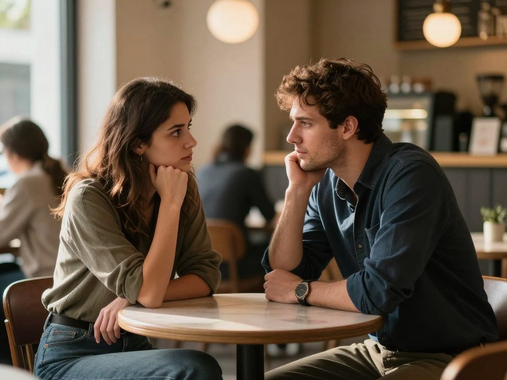 Two friends face a difficult choice during a quiet conversation