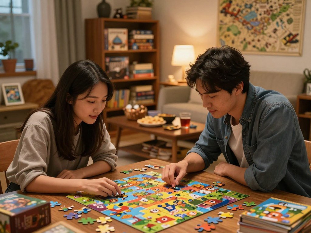 Two players solving a puzzle in a story adventure