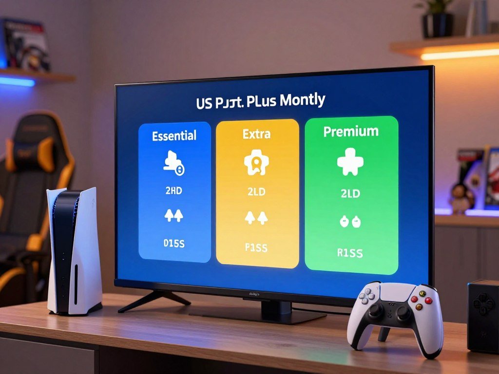 US PlayStation Plus monthly prices compared on a console screen