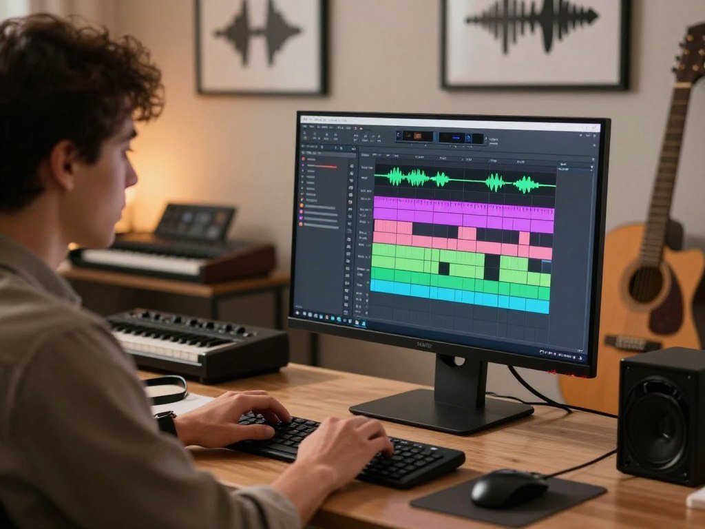 Udio editing a song section on a refinement timeline Udio editing a song section on a refinement timeline