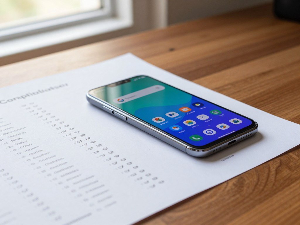 Unlocked Pixel phone beside a carrier compatibility checklist
