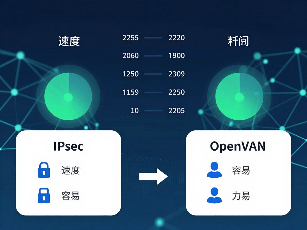 VPN protocol comparison showing IPsec and OpenVPN VPN protocol comparison showing IPsec and OpenVPN