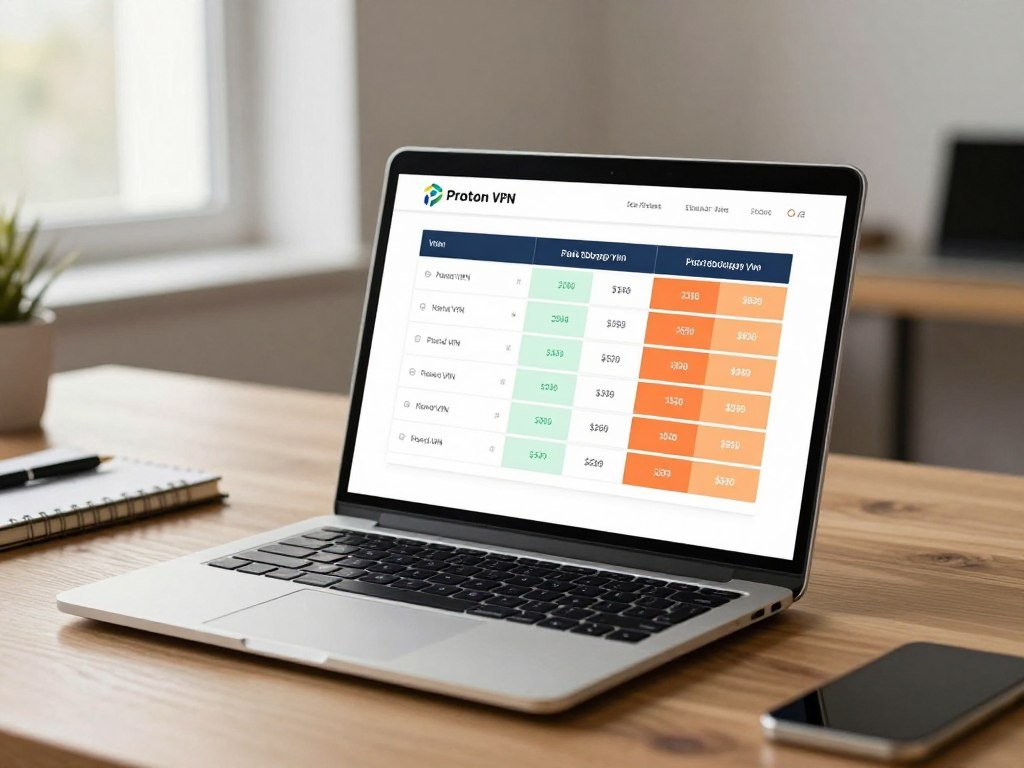 VPN subscription prices and billing terms on a laptop screen