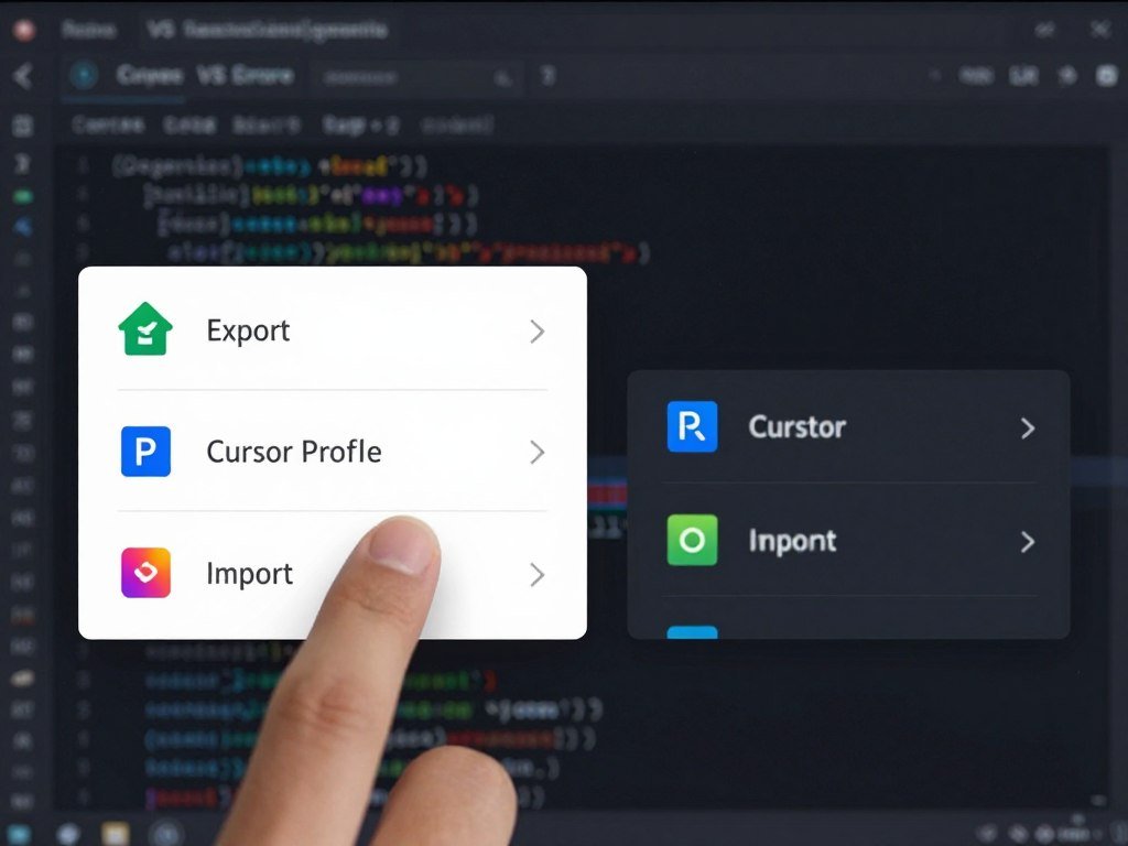 VS Code profile export menu beside Cursor profile import VS Code profile export menu beside Cursor profile import