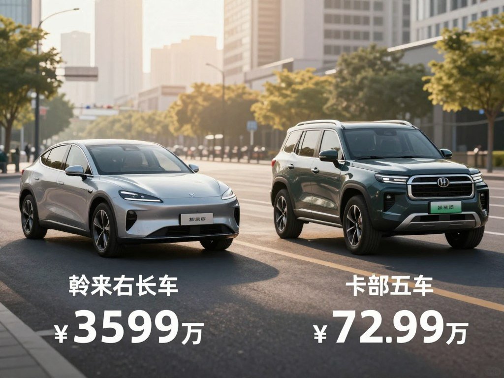 Vehicle price and fees compared across two listings