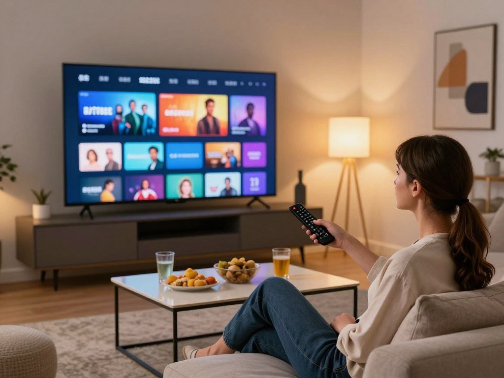 Viewer chooses original shows from an on-demand streaming library