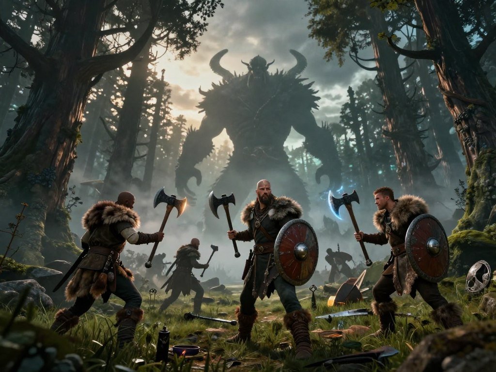 Viking players prepare for a Valheim boss fight Viking players prepare for a Valheim boss fight
