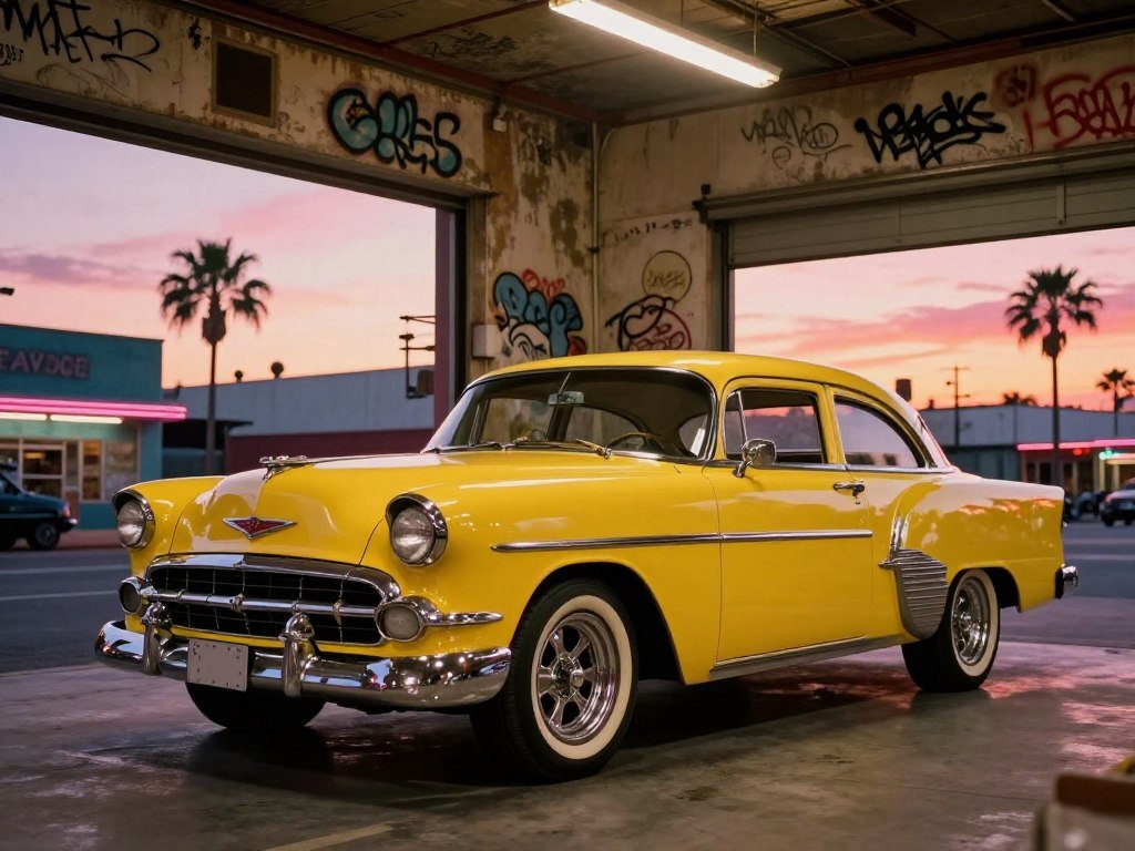Vintage Vice City Pack with a yellow Vapid Stanier and garage Vintage Vice City Pack with a yellow Vapid Stanier and garage