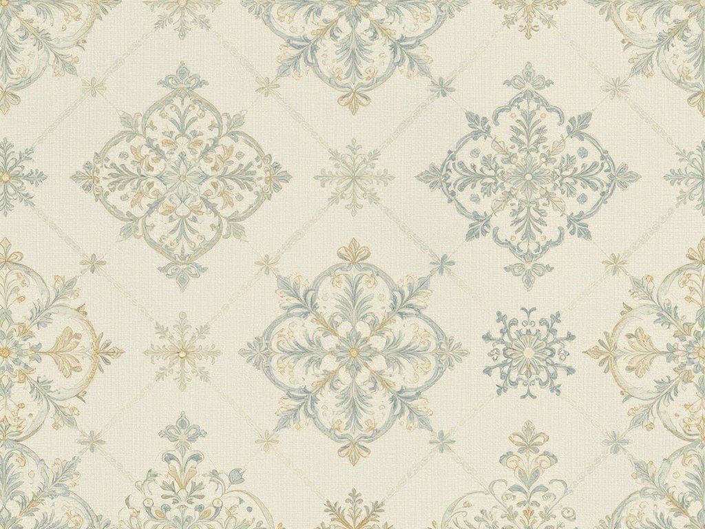 Wallpaper pattern tile with motifs meeting at the edges