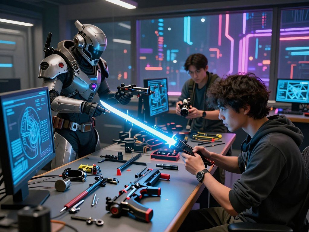 Warframe players building weapons for cooperative action missions