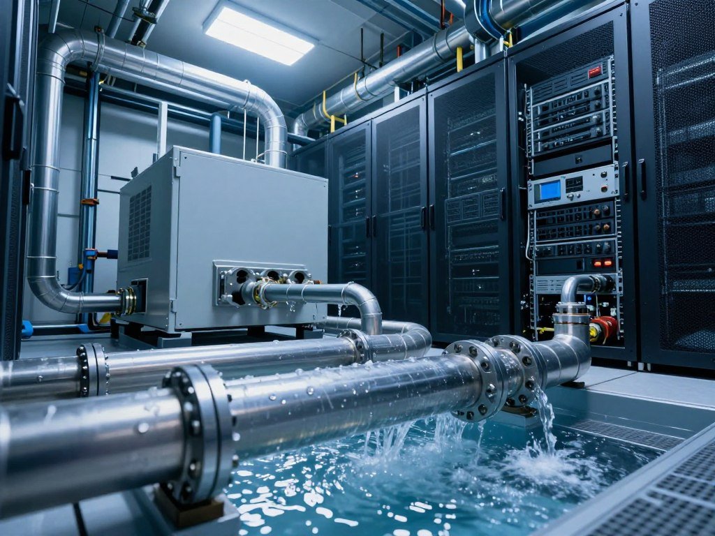 Water withdrawal pipes serving a data center cooling system
