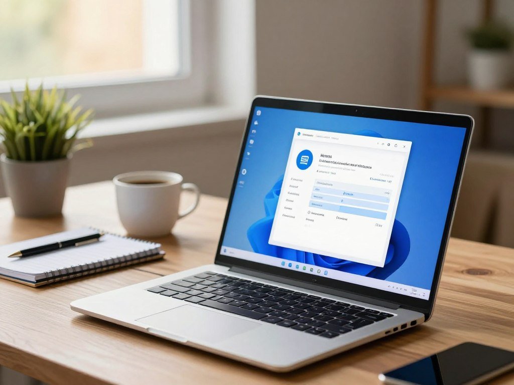 Windows 10 laptop with malware protection and backup reminders