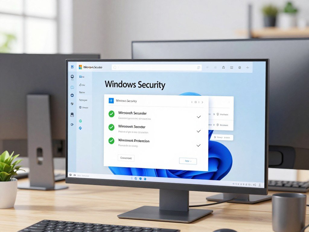 Windows Security displays Microsoft Defender protection status