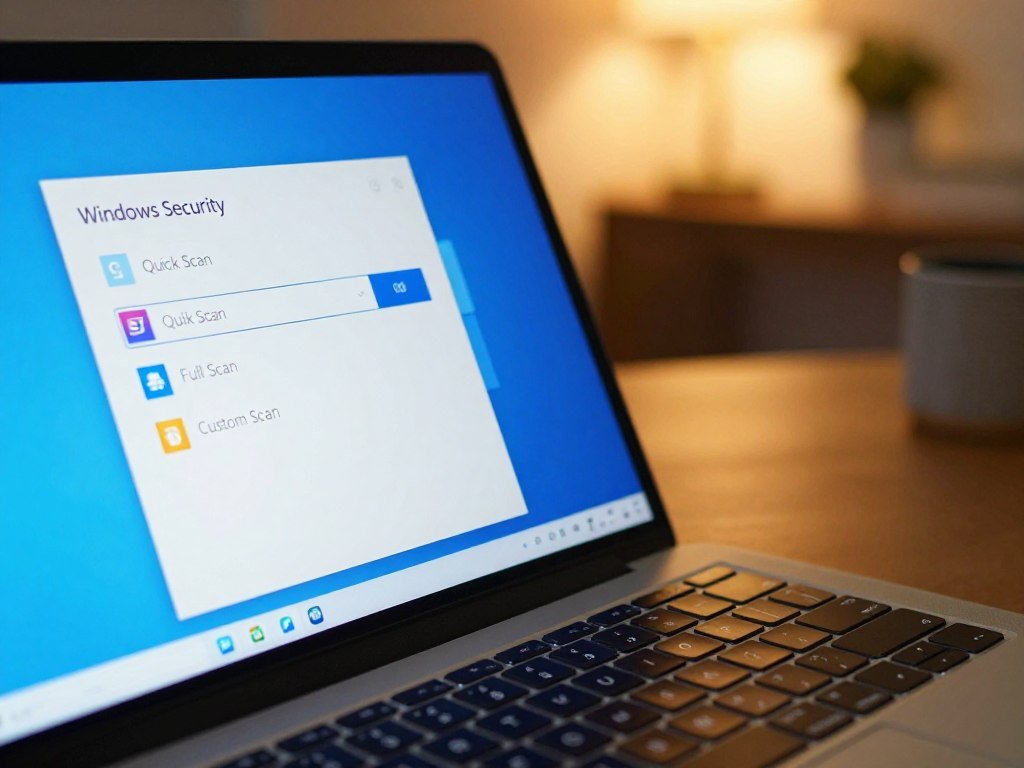 Windows Security quick scan options on a Windows device Windows Security quick scan options on a Windows device