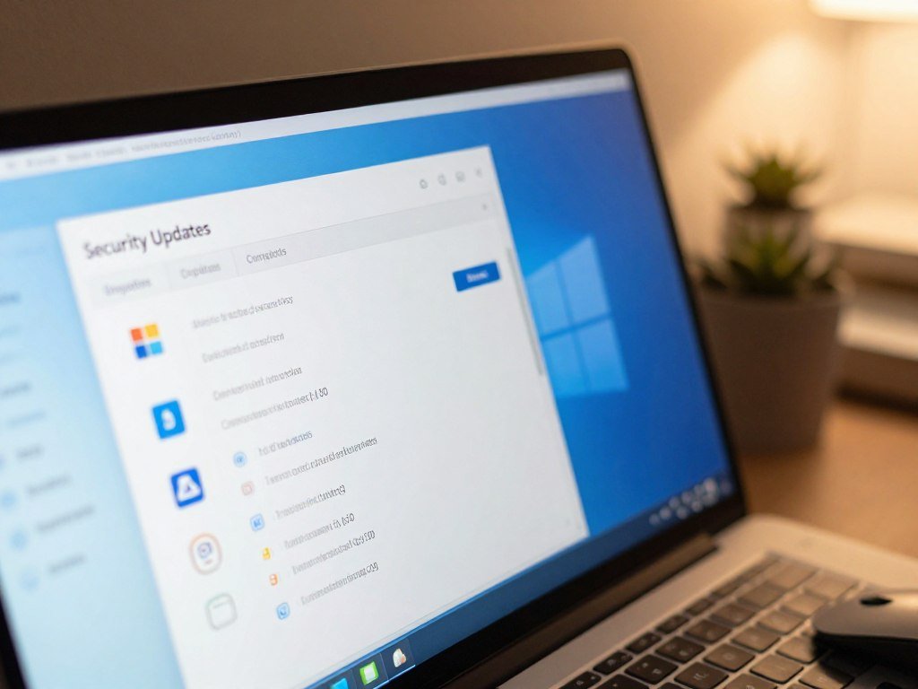 Windows Update settings showing security updates on a PC Windows Update settings showing security updates on a PC