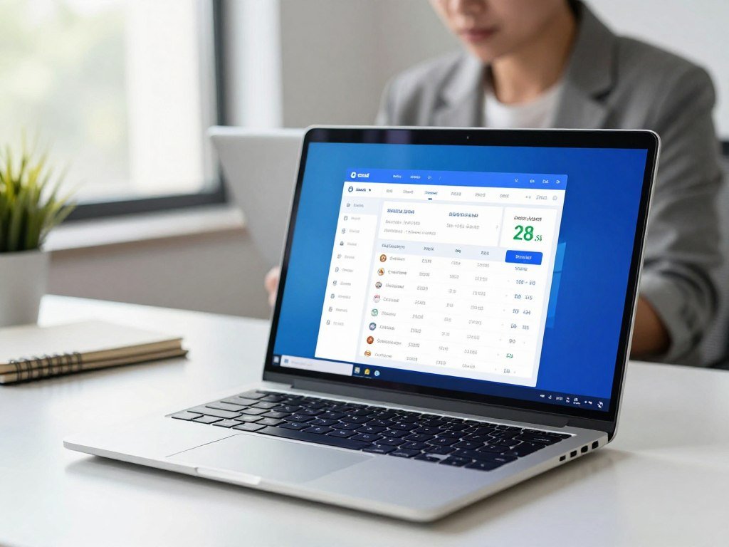 Windows laptop displaying antivirus software shortlist results Windows laptop displaying antivirus software shortlist results