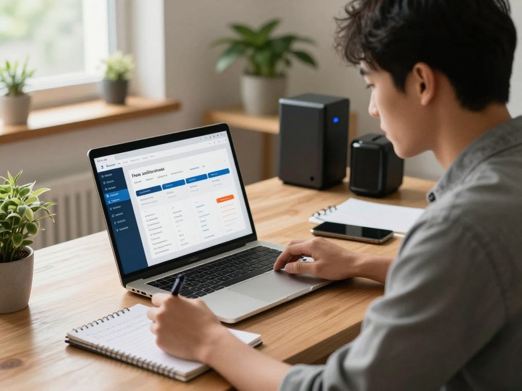 Windows user comparing free antivirus software and protection
