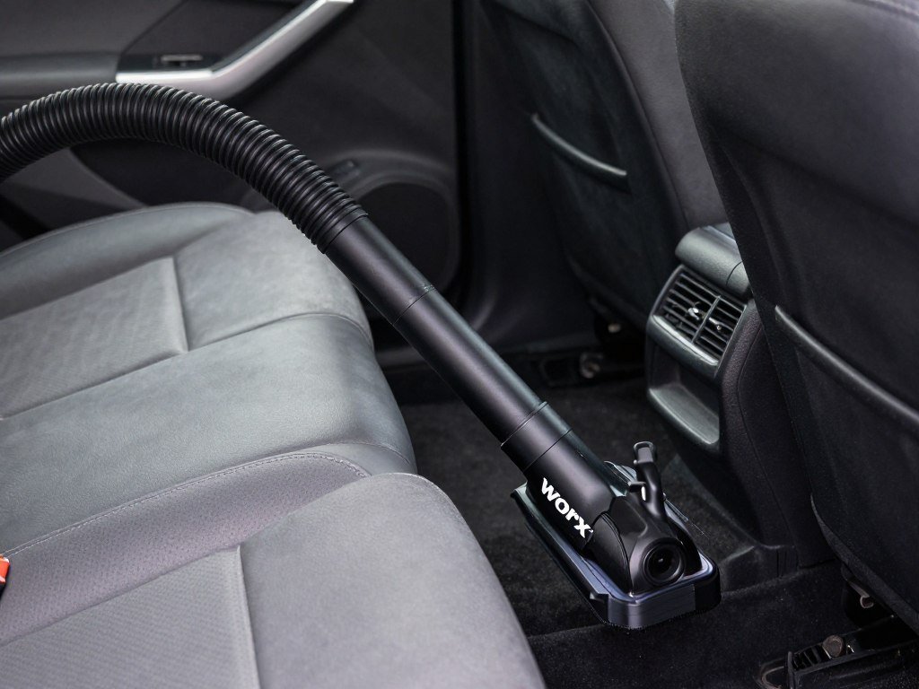 Worx hose reaching under a car seat into a narrow gap Worx hose reaching under a car seat into a narrow gap