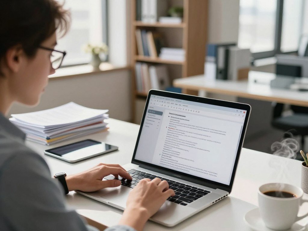 Writer checking source traceability and editing features