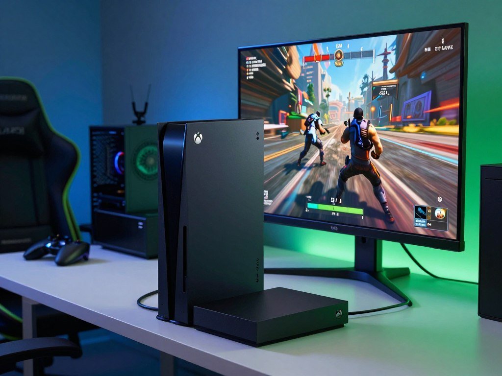 Xbox Series console connected to a display for high-frame-rate gaming Xbox Series console connected to a display for high-frame-rate gaming