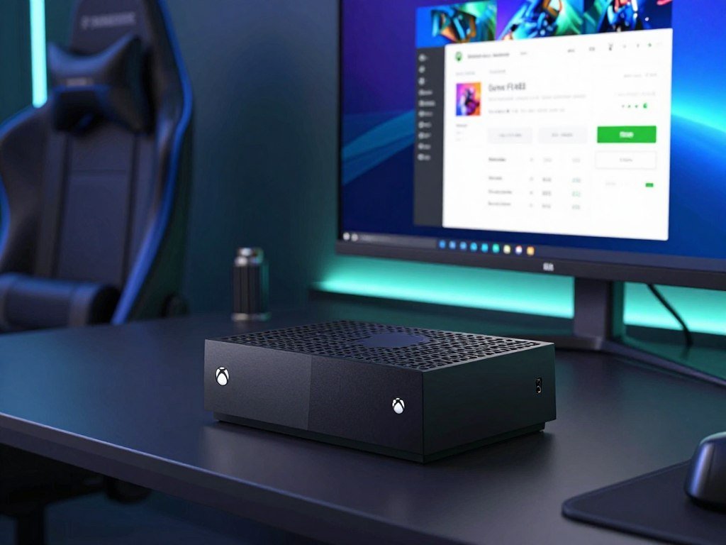 Xbox console beside a screen showing current plan prices Xbox console beside a screen showing current plan prices