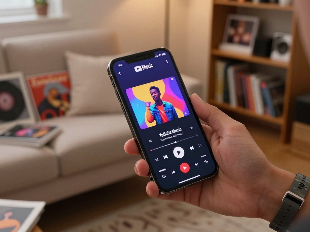 YouTube Music video and song playing on an iPhone YouTube Music video and song playing on an iPhone