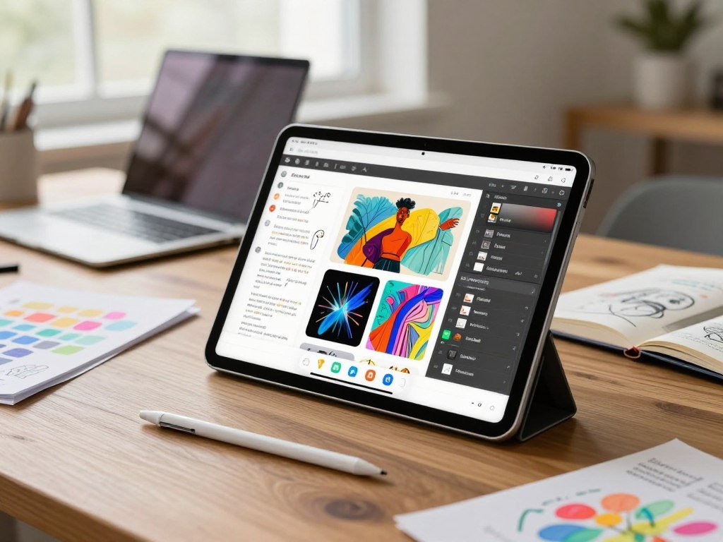 iPad Air used for creative apps and multitasking iPad Air used for creative apps and multitasking