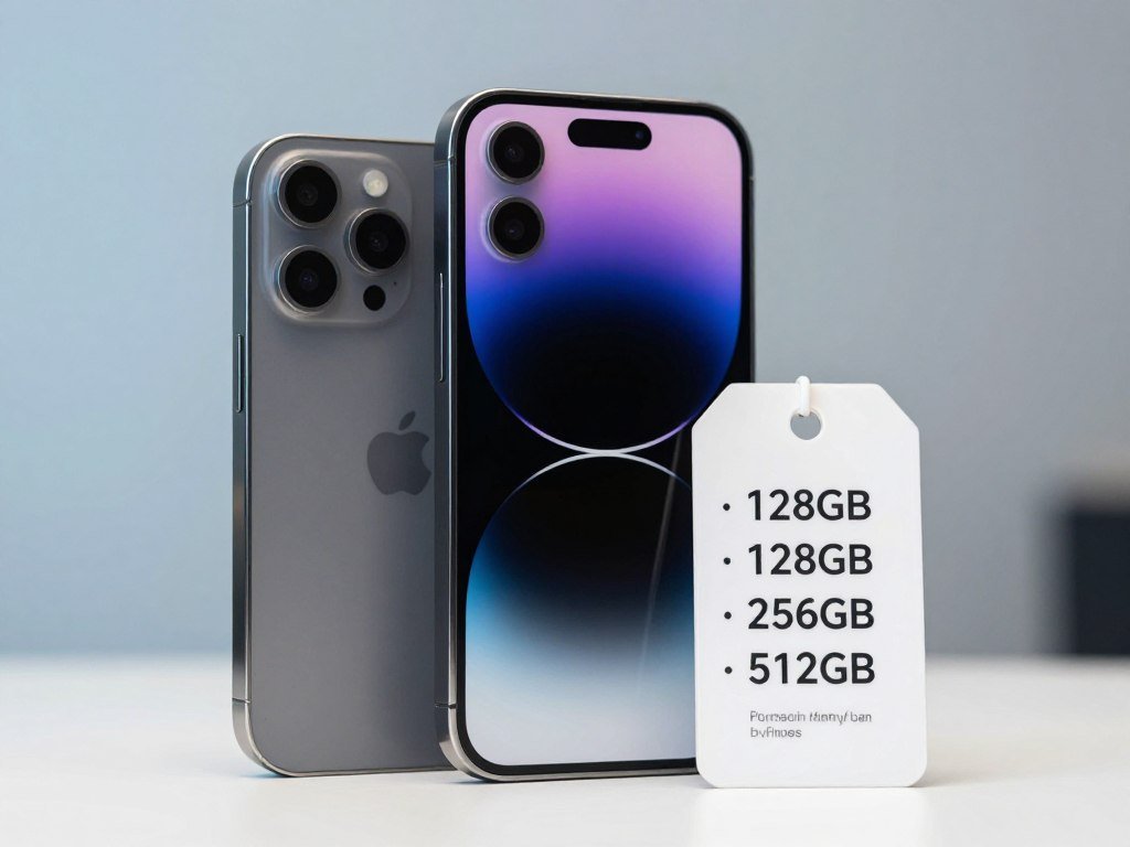 iPhone 16 beside a price tag and storage comparison