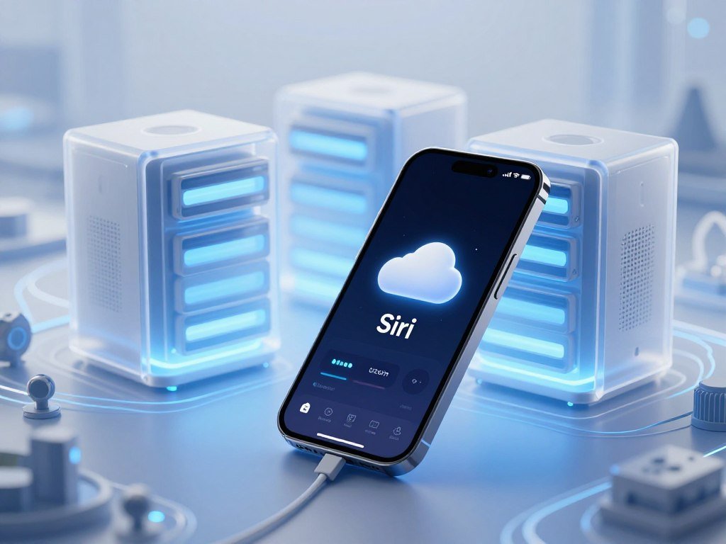 iPhone connected to Apple Private Cloud Compute servers iPhone connected to Apple Private Cloud Compute servers