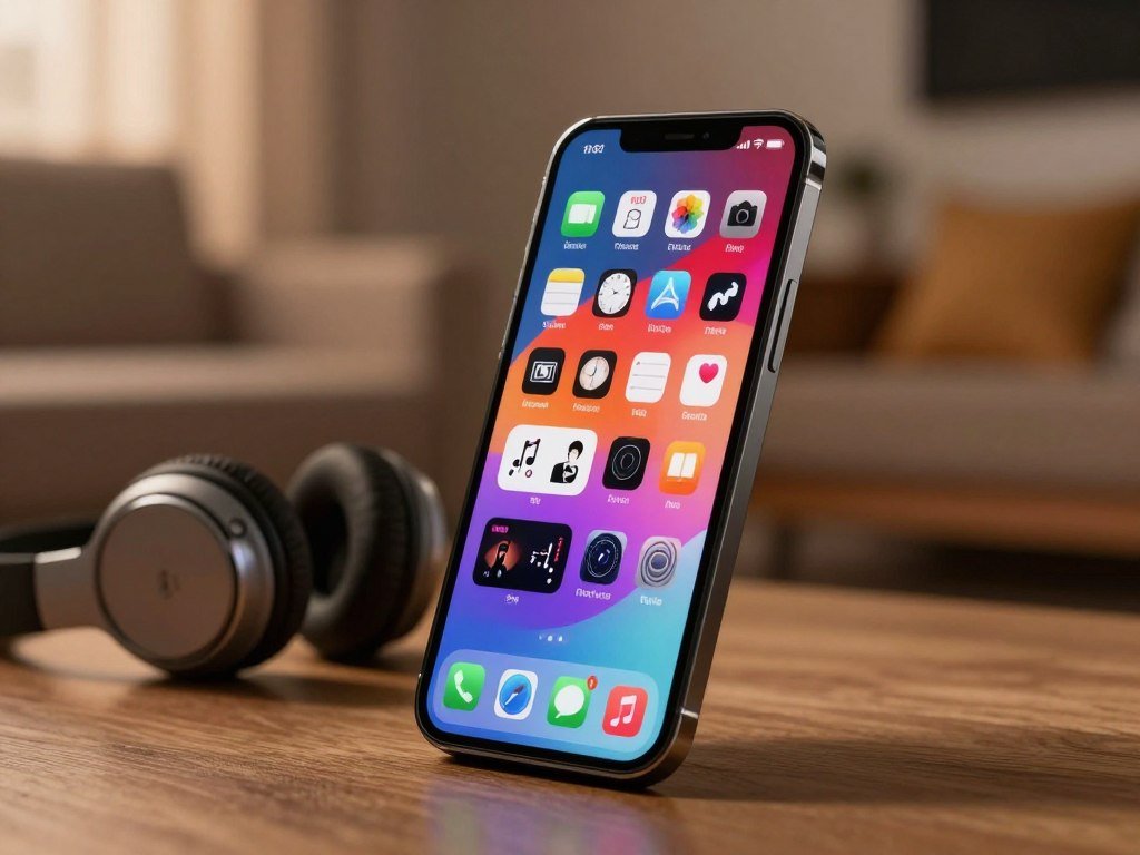 iPhone showing streaming and personal music listening choices iPhone showing streaming and personal music listening choices