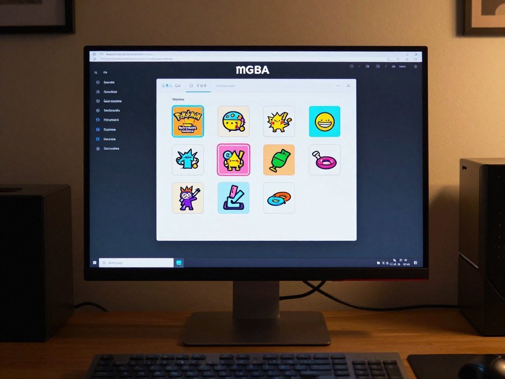 mGBA version choices shown on a desktop screen mGBA version choices shown on a desktop screen